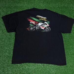 Motorcycle Racing T shirt Black Castrol Latus Motors  XL